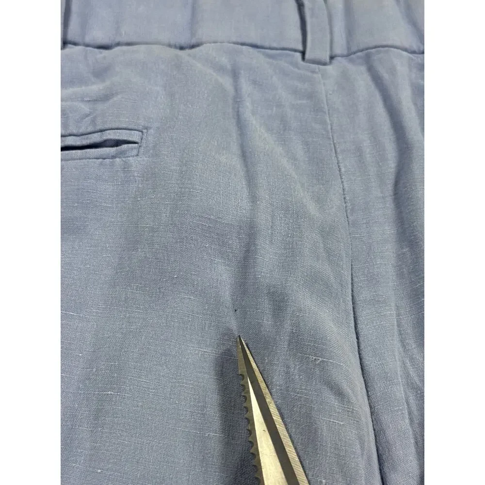 VINTAGE Polo Ralph Lauren Shorts Mens 35x8 Blue Linen Silk Blend Casual Beach